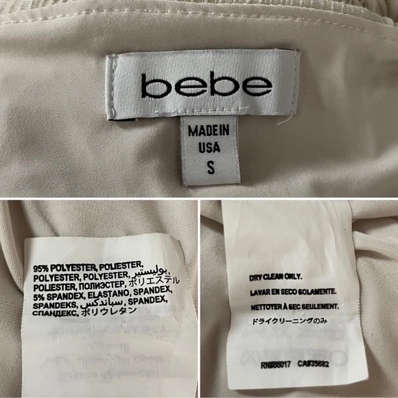 BEBE Retro Ethereal Deep V-neck Mini Dress - Picture 3 of 6